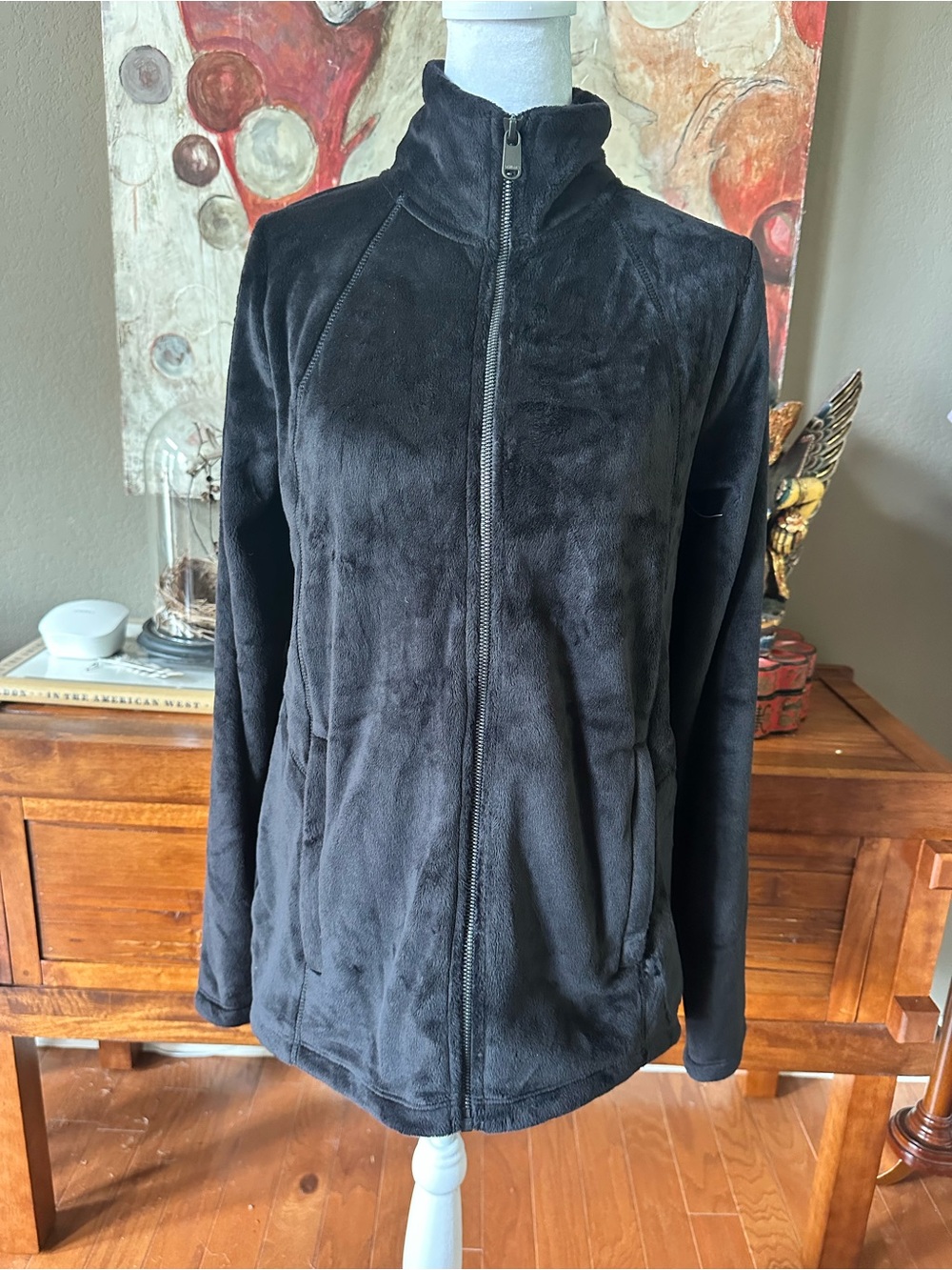 Athleta Black Plush Full-Zip Teddy Jacket New - Picture 2 of 5